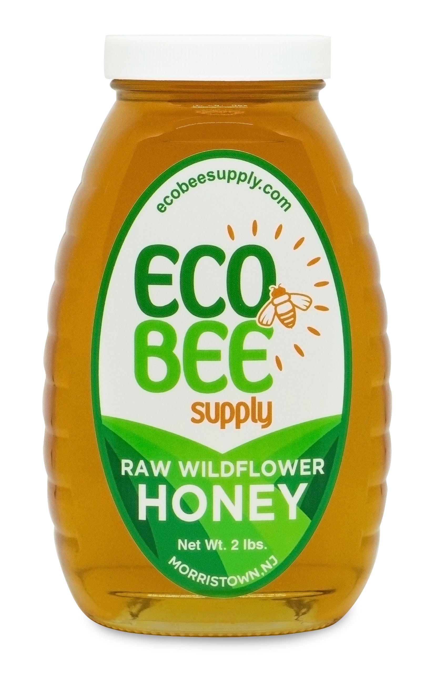 Raw Wildflower Honey - 2 lb. - Glass - Eco Bee Supply