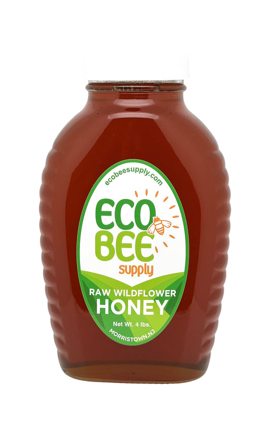 Raw Wildflower Honey - 4 lb. - Glass - Eco Bee Supply